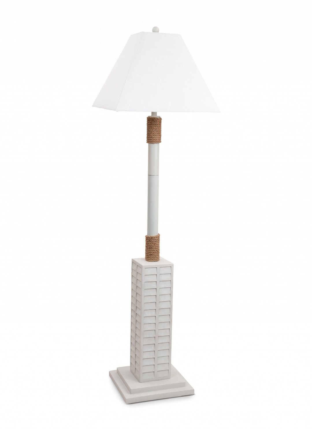 Boho Aesthetic Classic Bright White and Nautical Rope Floor Lamp | Biophilic Design Airbnb Decor Furniture 