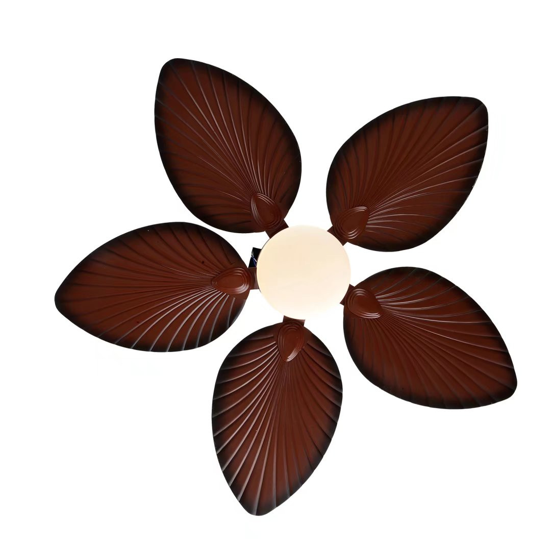 Boho Aesthetic Brown Tropical Palm Metal Ceiling Lamp And Ceiling Fan | Biophilic Design Airbnb Decor Furniture 