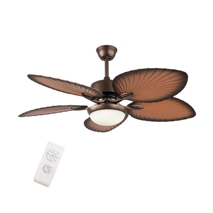 Boho Aesthetic Classy Luxury Metal Ceiling Fan And LED Lamp | Biophilic Design Airbnb Decor Furniture 