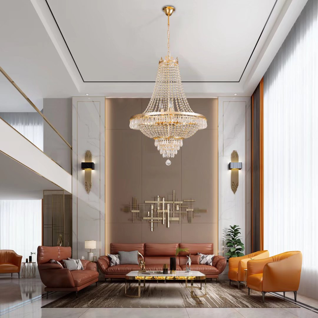 Boho Aesthetic "Classy Glam Gold Faux Crystal Chandelier" | Biophilic Design Airbnb Decor Furniture 