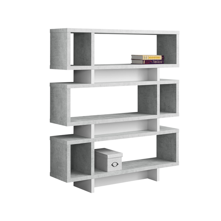 Boho Aesthetic "55"" Gray Wood Floating Bookcase" | Biophilic Design Airbnb Decor Furniture 