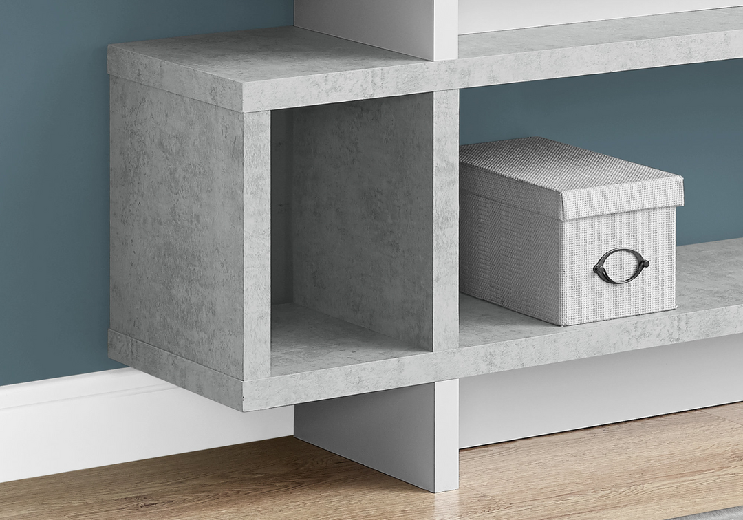 Boho Aesthetic "55"" Gray Wood Floating Bookcase" | Biophilic Design Airbnb Decor Furniture 