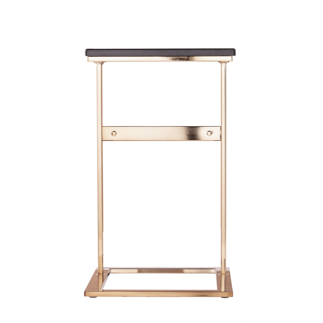 Boho Aesthetic "24"" Gold And Black Contemporary Rectangular End Table" | Biophilic Design Airbnb Decor Furniture 