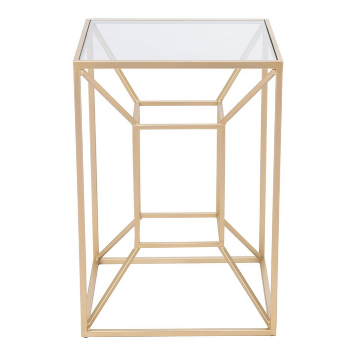 Boho Aesthetic Canyon Side Table Gold | Biophilic Design Airbnb Decor Furniture 