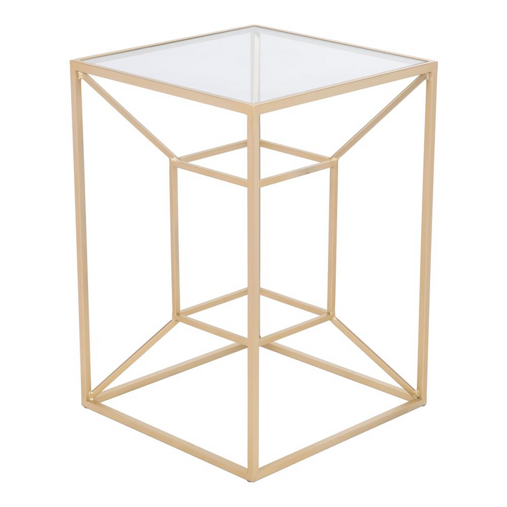 Boho Aesthetic Canyon Side Table Gold | Biophilic Design Airbnb Decor Furniture 