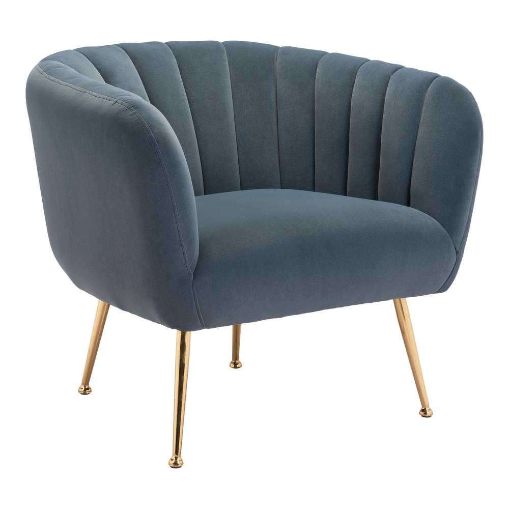 Boho Aesthetic Blue Gray Luxury Modern Accent Chair | Biophilic Design Airbnb Decor Furniture 