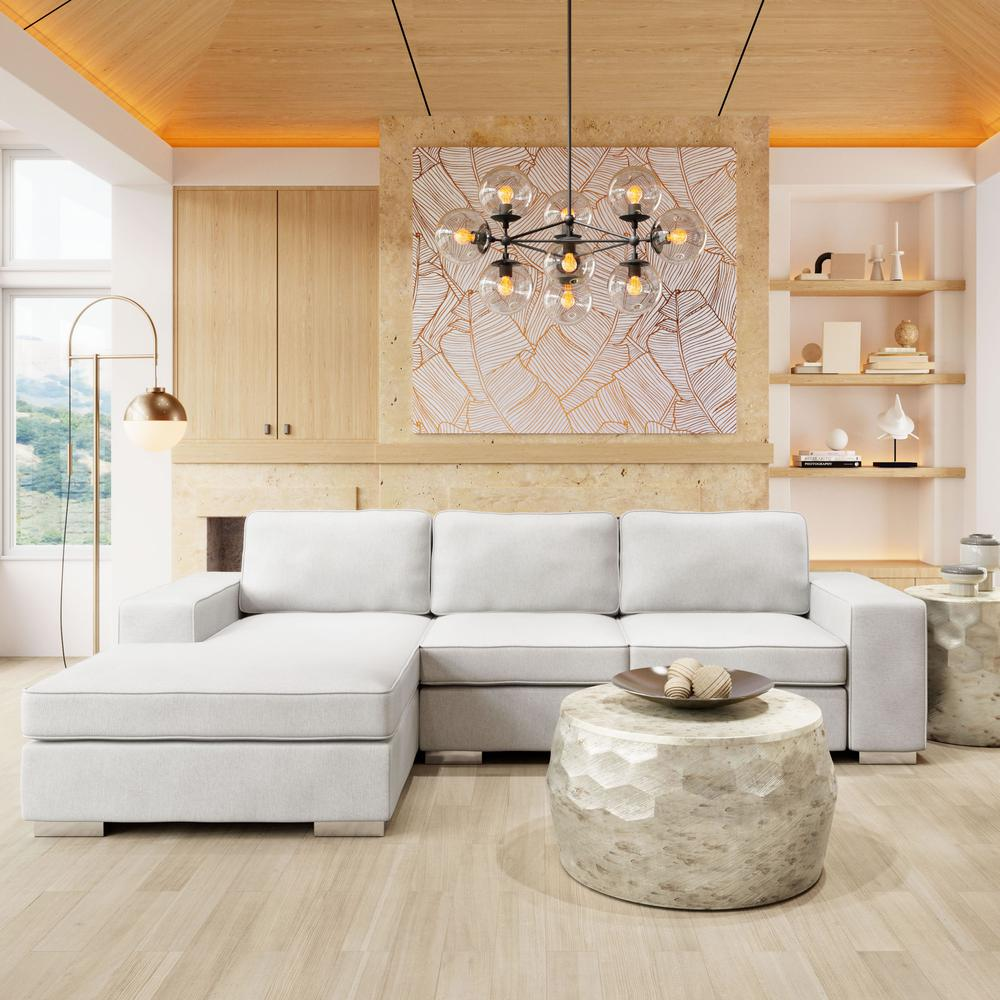 Boho Aesthetic Brickell Sectional White | Biophilic Design Airbnb Decor Furniture 