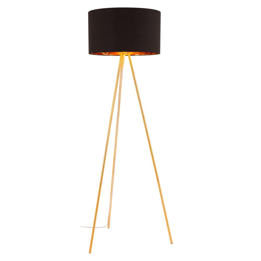 Boho Aesthetic Mariel Floor Lamp Black & Gold | Biophilic Design Airbnb Decor Furniture 