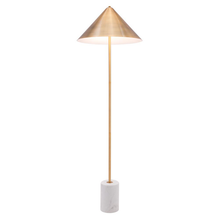Boho Aesthetic Bianca Floor Lamp Brass & White | Biophilic Design Airbnb Decor Furniture 