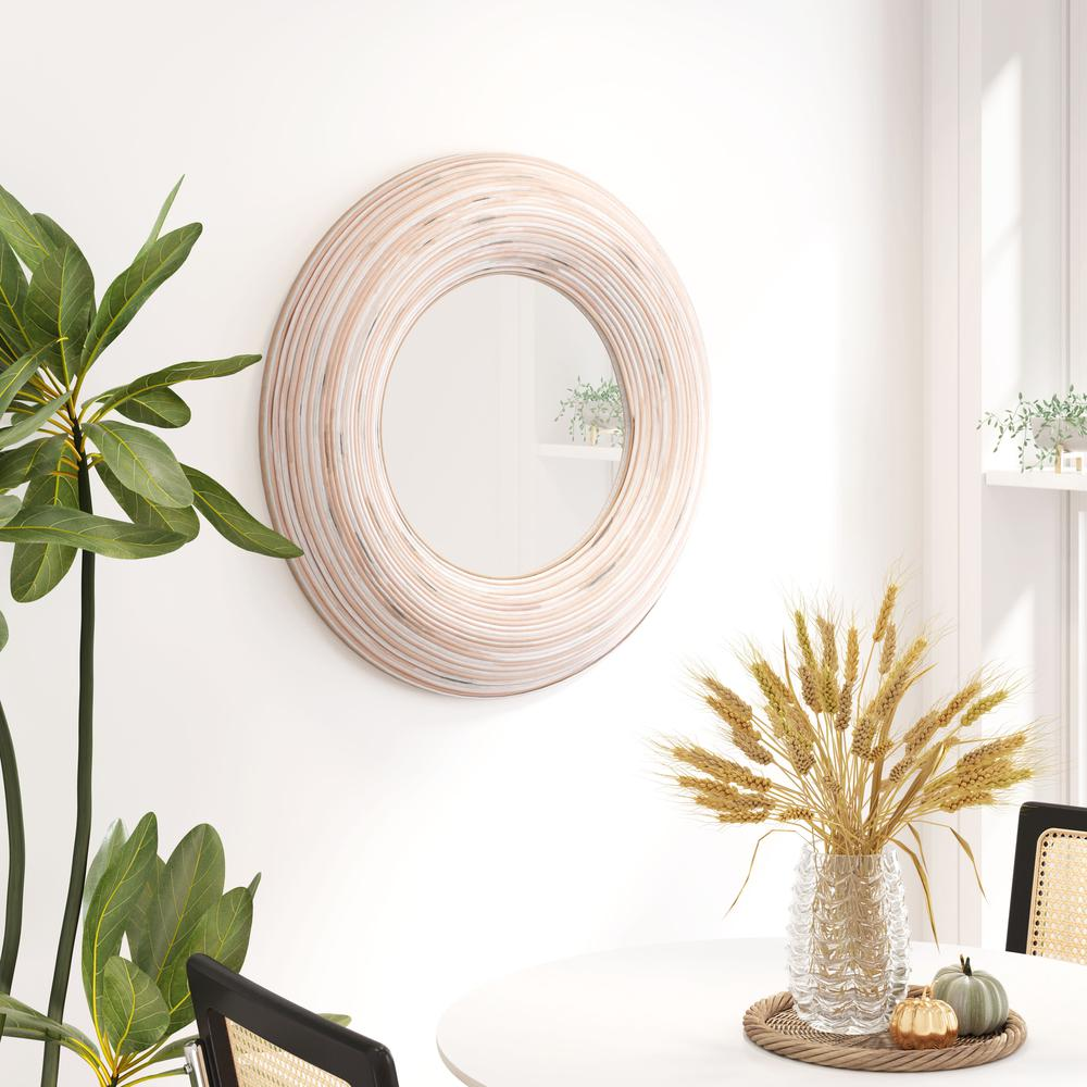 Boho Aesthetic Asari Mirror Beige | Biophilic Design Airbnb Decor Furniture 