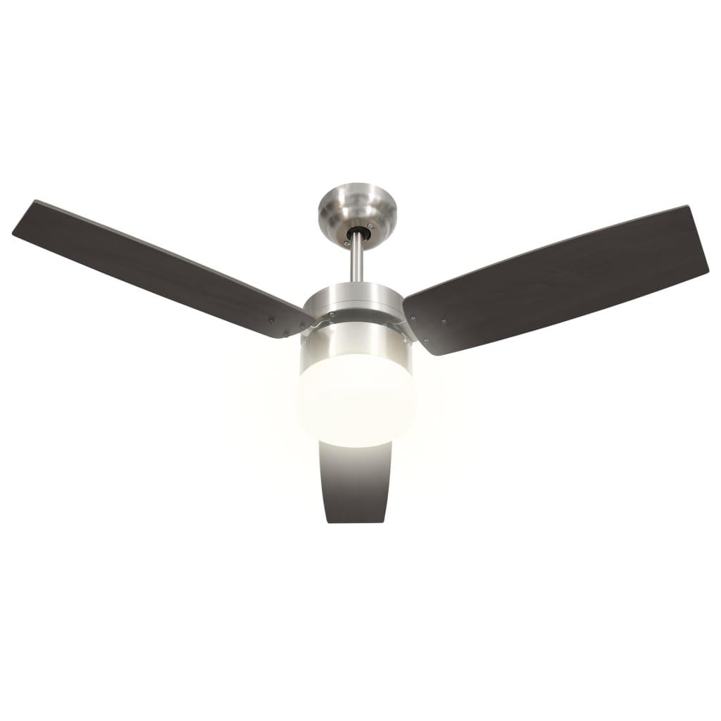 Boho Aesthetic vidaXL Ceiling Fan with Light and Remote Control 108 cm Dark Brown | Biophilic Design Airbnb Decor Furniture 