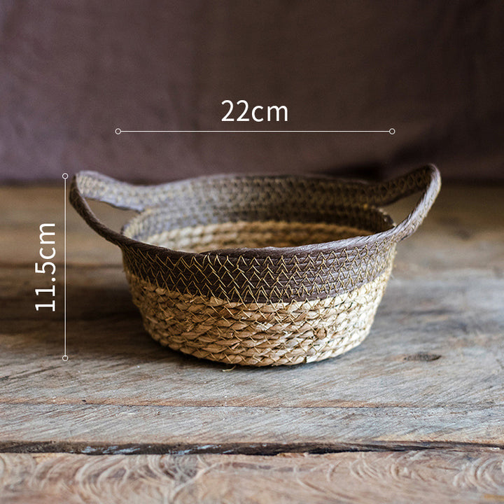 Gallarate | Coastal Italian Natural straw woven soft storage basket - Mediterranean Italian Contemporary Home Decor Furniture