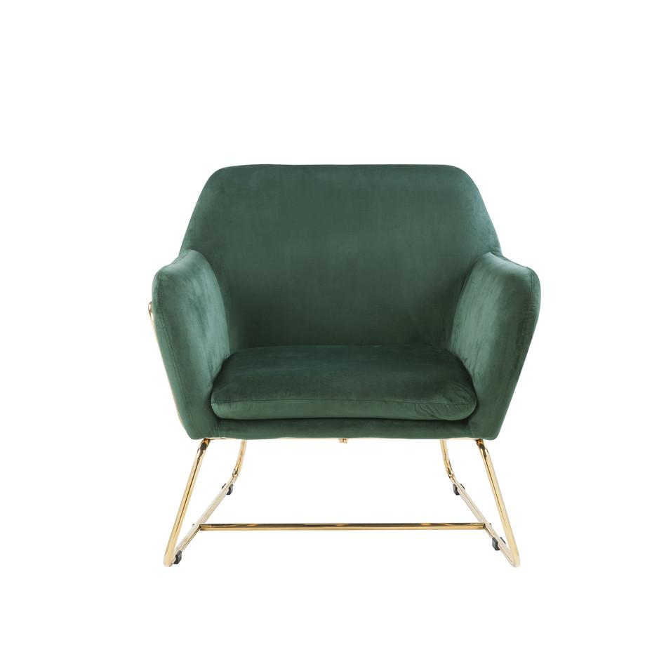 Keira Metal Green Velvet Mediterranean Italian Accent Chair - Mediterranean Italian Contemporary Home Decor Furniture