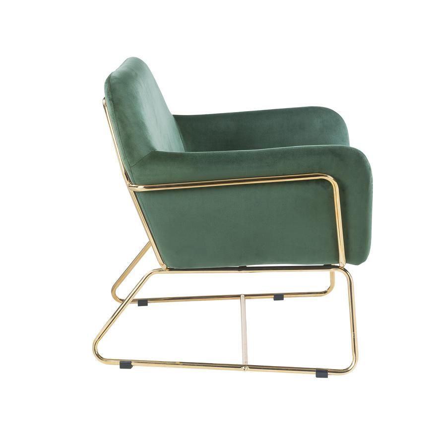Keira Metal Green Velvet Mediterranean Italian Accent Chair - Mediterranean Italian Contemporary Home Decor Furniture