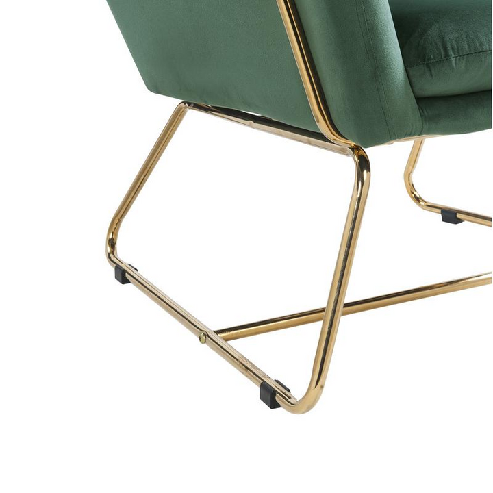 Keira Metal Green Velvet Mediterranean Italian Accent Chair - Mediterranean Italian Contemporary Home Decor Furniture