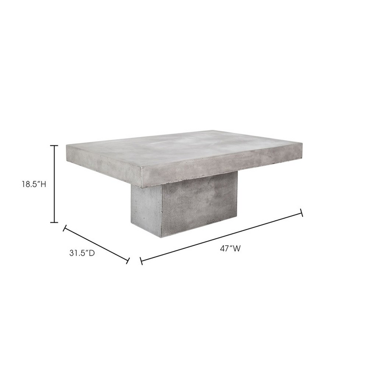 Boho Aesthetic Maxima Outdoor Coffee Table, Grey | Biophilic Design Airbnb Decor Furniture 