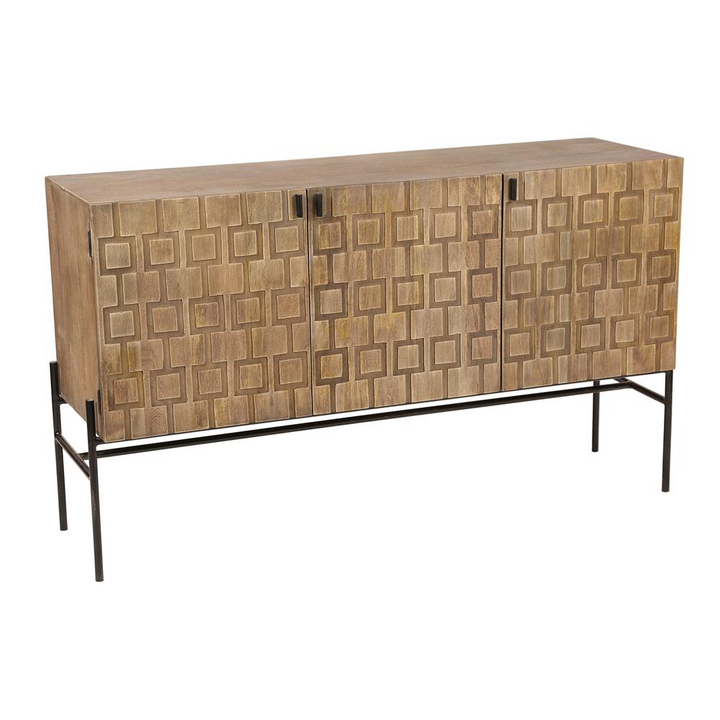 Boho Aesthetic Etch Modern Luxury Unique Sideboard Buffet Cabinet | Biophilic Design Airbnb Decor Furniture 