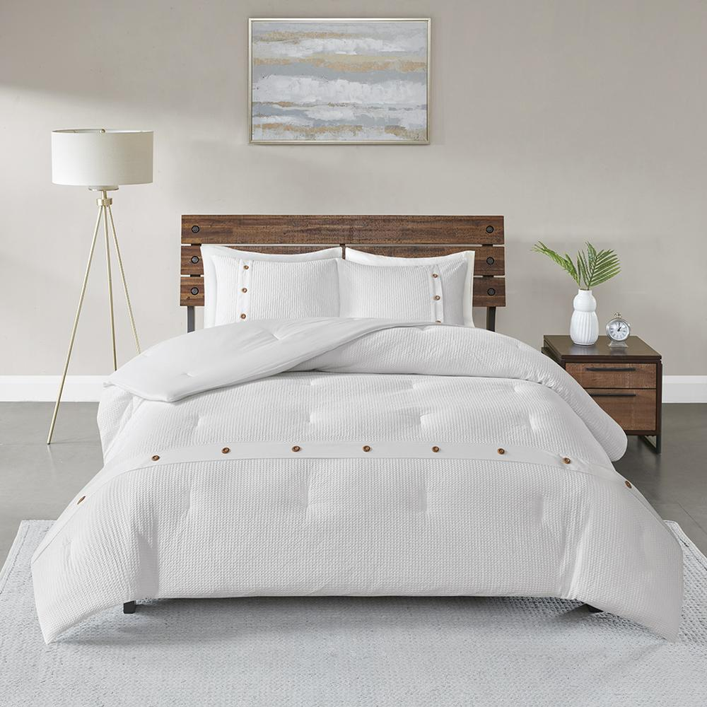 Boho Aesthetic 100% Cotton Waffle Weave Comforter Set | Biophilic Design Airbnb Decor Furniture 