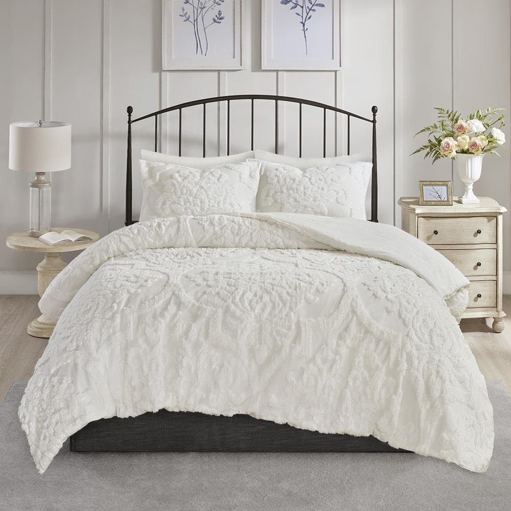 Boho Aesthetic 100% Cotton Chenille Tufted Comforter Set | Biophilic Design Airbnb Decor Furniture 
