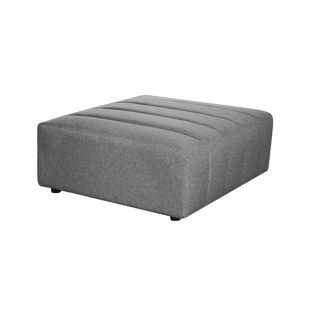 Boho Aesthetic Large Gray Lyric Ottoman | Biophilic Design Airbnb Decor Furniture 