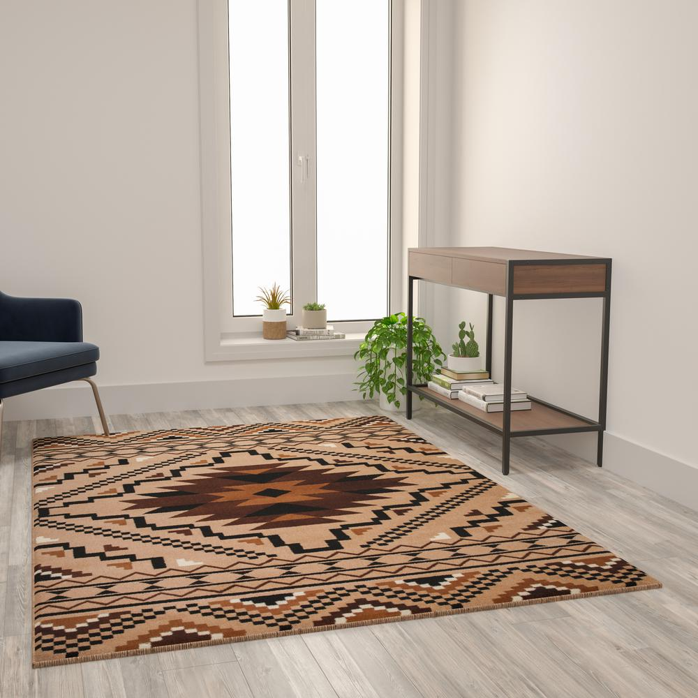 Boho Aesthetic Large Moroccan Beige Brown Area Rug | Biophilic Design Airbnb Decor Furniture 