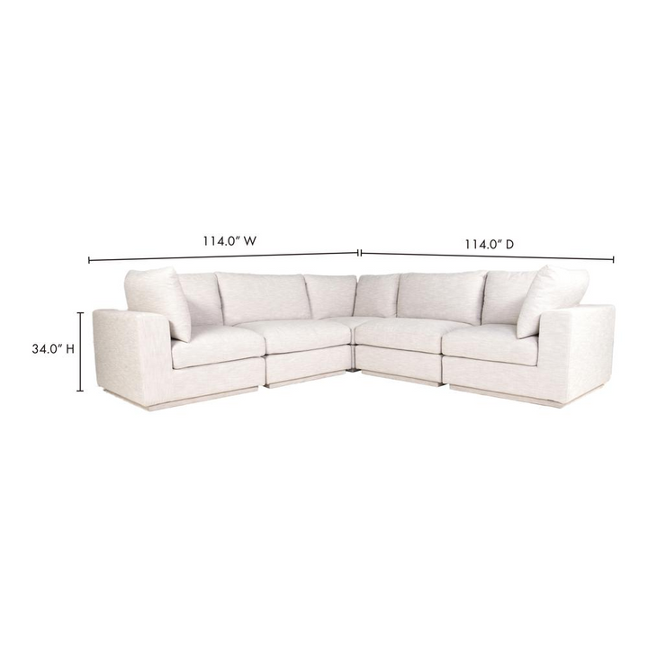 Boho Aesthetic Large 5 Seater Minimalist Luxury Classic L Modular Sectional Taupe | Biophilic Design Airbnb Decor Furniture 