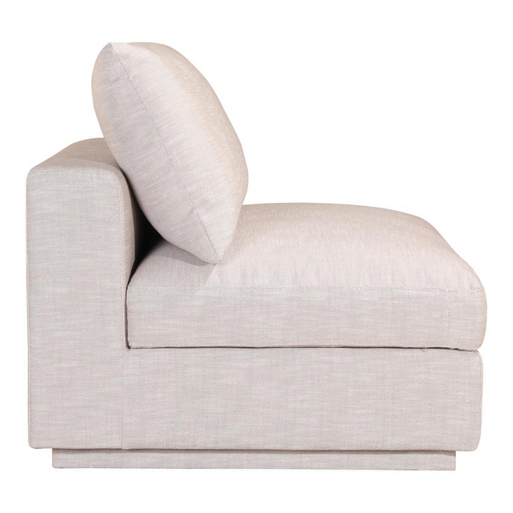 Boho Aesthetic White Ottoman Chaise Sofa Chair | Biophilic Design Airbnb Decor Furniture 