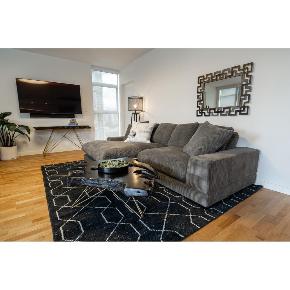 Boho Aesthetic Italian Charcoal Modern High End Sink Upholstery Sofa Sectional | Biophilic Design Airbnb Decor Furniture 
