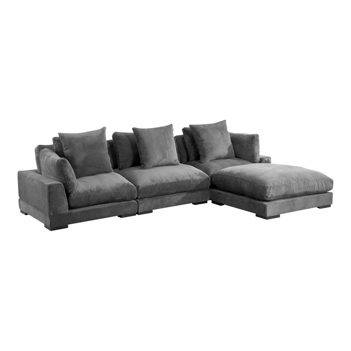 Boho Aesthetic Tumble Modular Sectional Charcoal | Biophilic Design Airbnb Decor Furniture 