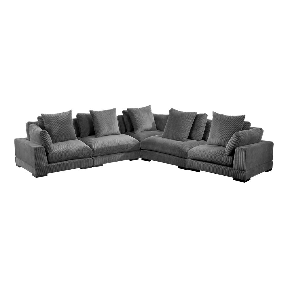 Boho Aesthetic Tumble Classic L Modular Sectional Charcoal | Biophilic Design Airbnb Decor Furniture 