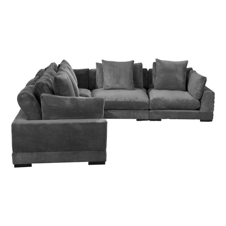 Boho Aesthetic Tumble Classic L Modular Sectional Charcoal | Biophilic Design Airbnb Decor Furniture 