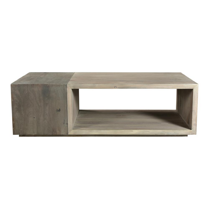 Boho Aesthetic The Orchard | Modern Grey Farmhouse Coffee Table with Storage | Biophilic Design Airbnb Decor Furniture 