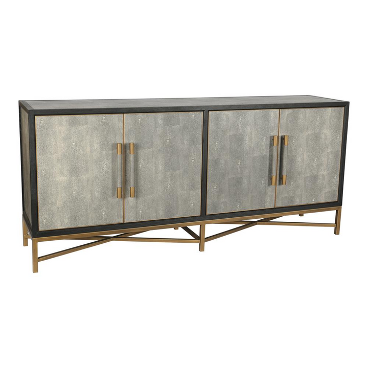 Boho Aesthetic Mako Modern Gray Luxury Oak Sideboard Buffet Cabinet | Biophilic Design Airbnb Decor Furniture 