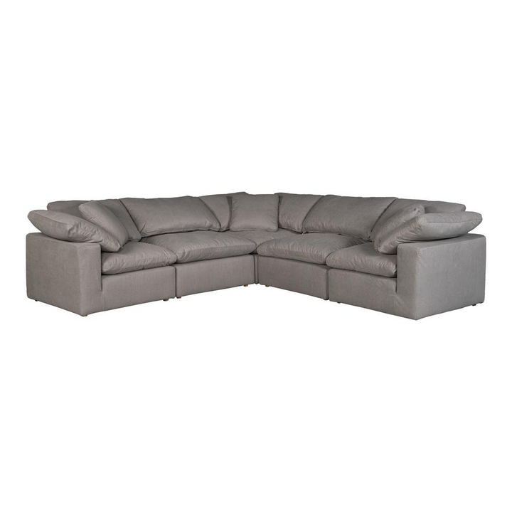 Boho Aesthetic CLAY CLASSIC L MODULAR SECTIONAL LIVESMART FABRIC LIGHT GREY | Biophilic Design Airbnb Decor Furniture 