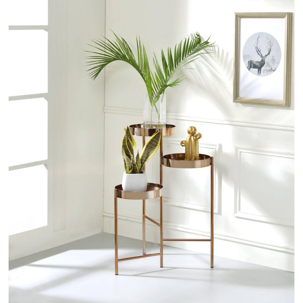 Boho Aesthetic Namid Gold Plant Stand | Biophilic Design Airbnb Decor Furniture 