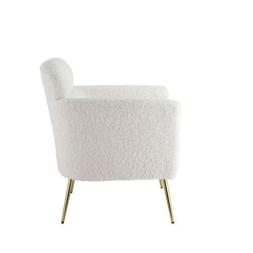Boho Aesthetic Modern Plush Soft White Teddy Sherpa Accent Chair | Biophilic Design Airbnb Decor Furniture 