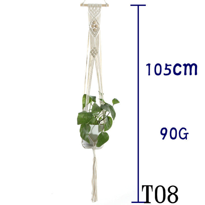 Boho Aesthetic Biophilic Flower & Plant Pot Cotton Rope Indoor Plant Hanger Hanging Basket | Biophilic Design Airbnb Decor Furniture 