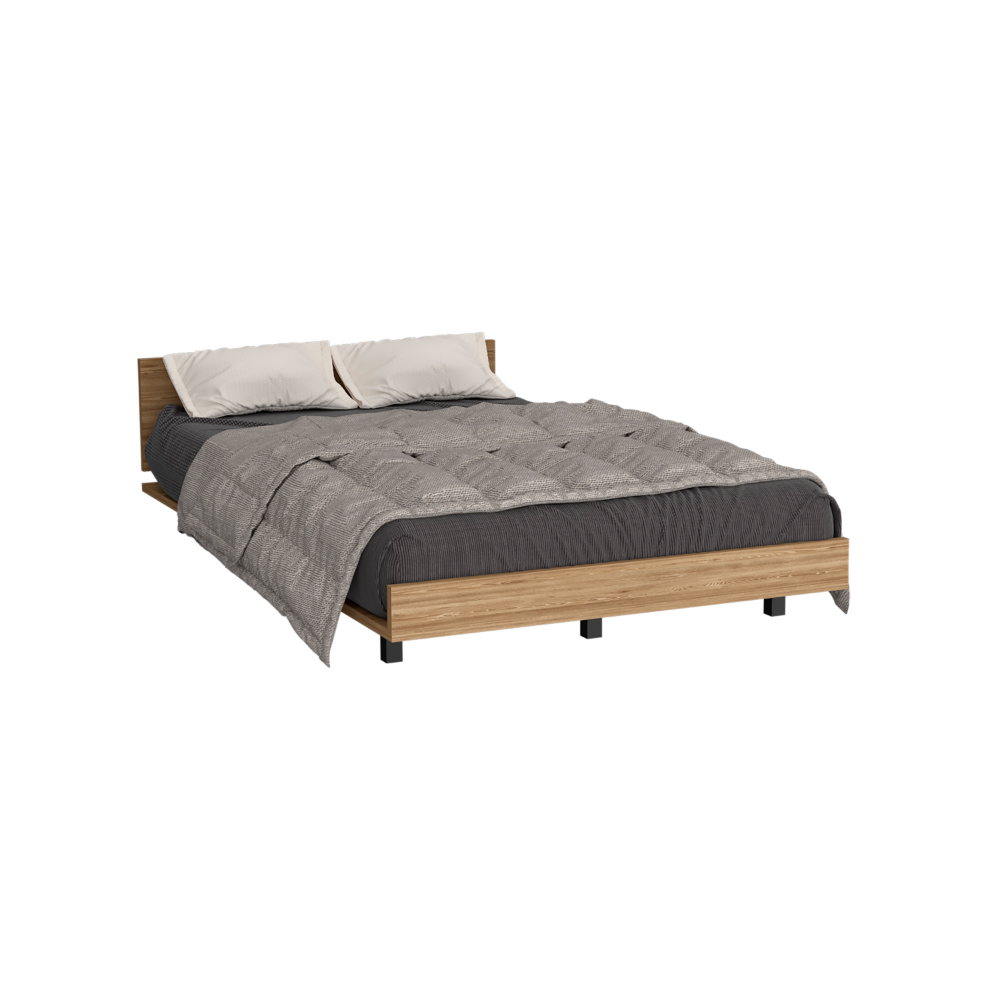 Boho Aesthetic Twin Bed Base Cervants, Frame, Pine Finish | Biophilic Design Airbnb Decor Furniture 