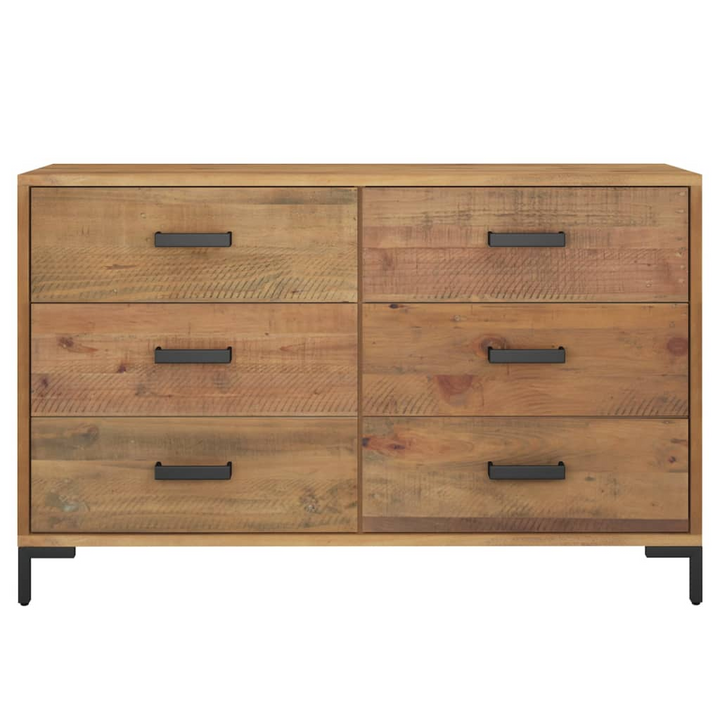 Boho Aesthetic Solid Wood Pine Sideboard Brown | Biophilic Design Airbnb Decor Furniture 