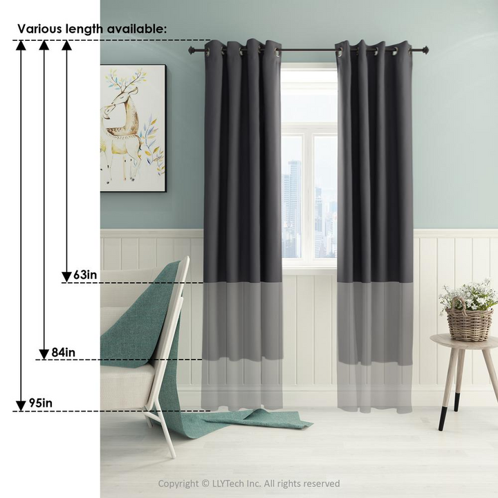 Boho Aesthetic White 2 Panels Thermal Blackout Grommet Curtain Panel | Biophilic Design Airbnb Decor Furniture 
