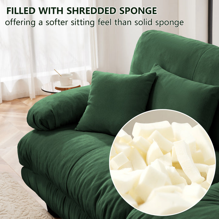 Marbella | Upholstered Mediterranean Luxury Cloud Green Wide Arm Sofa - Mediterranean Italian Contemporary Home Decor Furniture