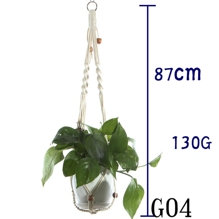 Boho Aesthetic Biophilic Flower & Plant Pot Cotton Rope Indoor Plant Hanger Hanging Basket | Biophilic Design Airbnb Decor Furniture 