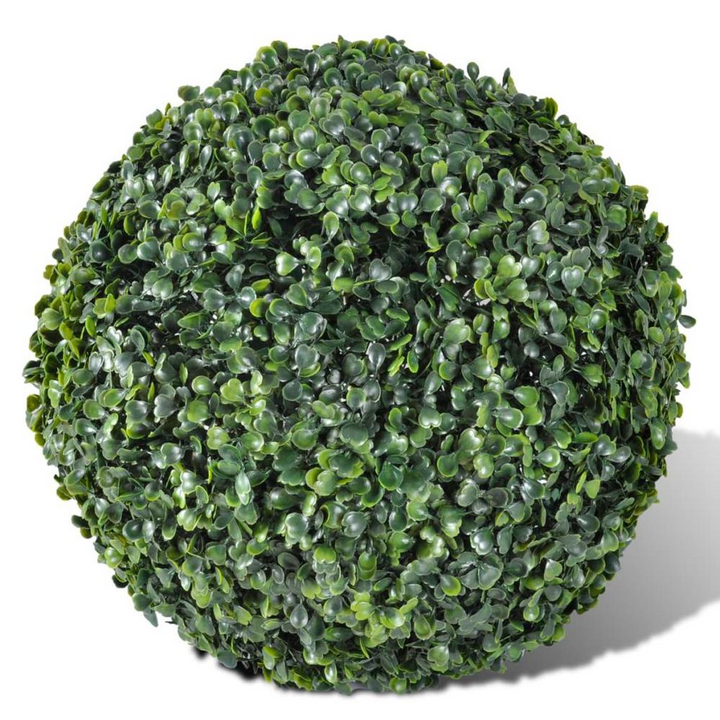 Boho Aesthetic Boxwood Ball Artificial Leaf Topiary Ball 10.6" 2 pcs, 40871 | Biophilic Design Airbnb Decor Furniture 