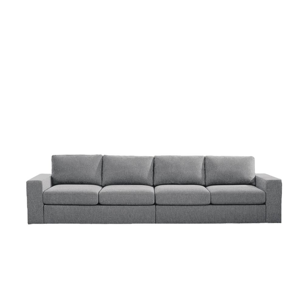 Boho Aesthetic Jules 4 Seater Sofa in Light Gray Linen | Biophilic Design Airbnb Decor Furniture 