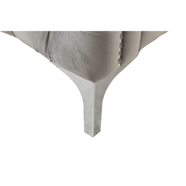 Boho Aesthetic Bayberry Gray Velvet Sofa with 3 Pillows | Biophilic Design Airbnb Decor Furniture 