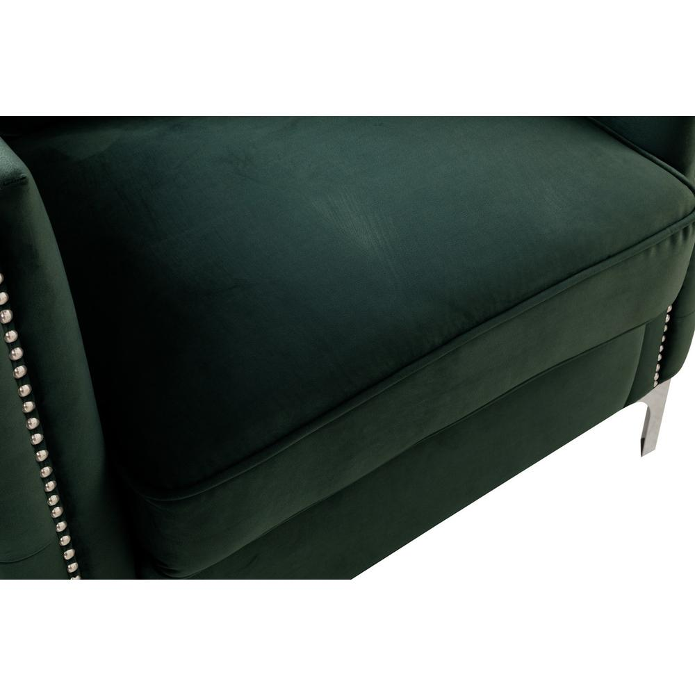 Boho Aesthetic Mid Century Contemporary Modern Aesthetic Green Velvet Sofa with 3 Pillows | Biophilic Design Airbnb Decor Furniture 