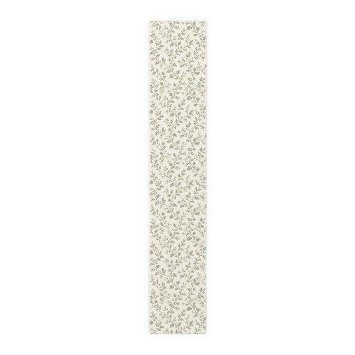 Buy farmhouse furniture Sage &amp; Cream Cotton-Poly Table Runner — Sage Green Floral Dining - Modern Cottage Farmhouse Furniture