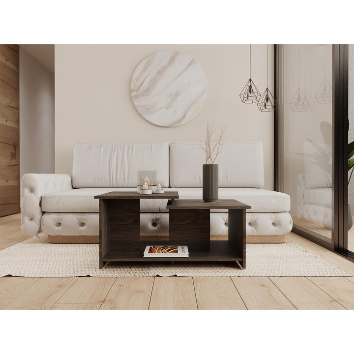 Boho Aesthetic The Leanna | Modern Contemporary Luxury Coffee Table | Biophilic Design Airbnb Decor Furniture 