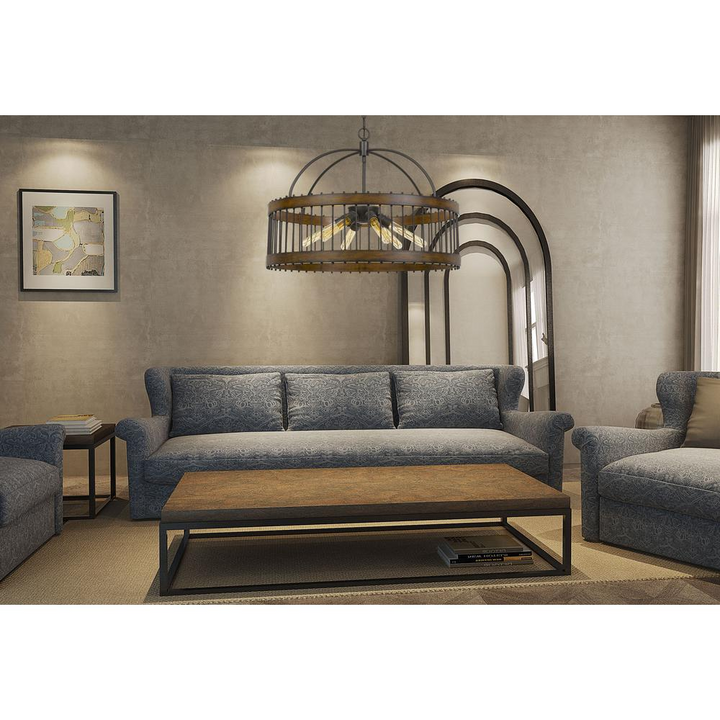 Boho Aesthetic Cantania 60W X 6 Metal Pendant Fixture  (Edison Bulbs Not included), FX37006 | Biophilic Design Airbnb Decor Furniture 