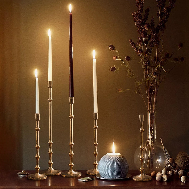 Buy farmhouse furniture Tall Elegant Mediterranean European Candlestick Holder - Modern Cottage Farmhouse Furniture